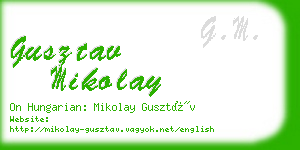 gusztav mikolay business card
